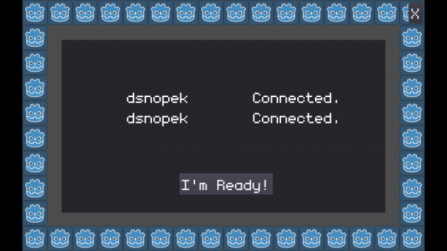 Nakama/WebRTC demo: the ready screen