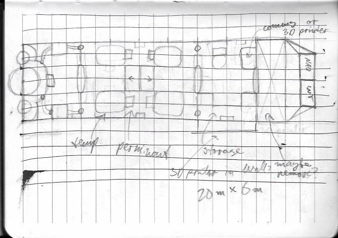 Top-down drawing of ship interior